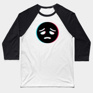 TikTok sad depressed emoji smiley Black Baseball T-Shirt